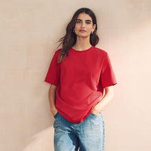 Load image into Gallery viewer, Red Heavyweight Short Sleeve Crew Neck T-Shirt