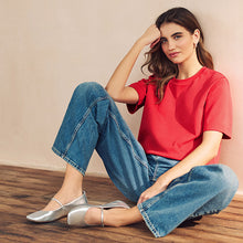 Load image into Gallery viewer, Red Heavyweight Short Sleeve Crew Neck T-Shirt