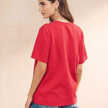 Load image into Gallery viewer, Red Heavyweight Short Sleeve Crew Neck T-Shirt