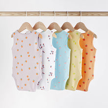 Load image into Gallery viewer, Multi 5 Pack Vest Baby Bodysuits