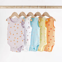 Load image into Gallery viewer, Multi 5 Pack Vest Baby Bodysuits