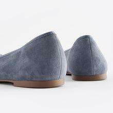 Load image into Gallery viewer, Blue Forever Comfort® Round Toe Leather Ballerina Shoes