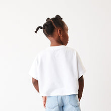 Load image into Gallery viewer, White Boxy Short Sleeve Basic T-Shirt (3-12yrs)