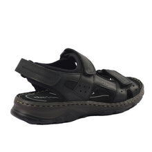 Load image into Gallery viewer, Men's Comfort Sandals Ortholite Black and Brown Leather