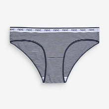 Load image into Gallery viewer, Pink/ Blue Stripe Bikini Fit  Cotton Rich Logo Knickers 4 Pack