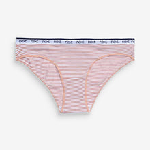 Load image into Gallery viewer, Pink/ Blue Stripe Bikini Fit  Cotton Rich Logo Knickers 4 Pack