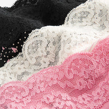 Load image into Gallery viewer, Black/Pink Heart Print Thong Cotton and Lace Knickers 4 Pack