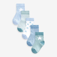 Load image into Gallery viewer, Blue/Green Baby Socks 5 Pack