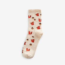 Load image into Gallery viewer, Green/Oat Winter Animal Ankle Socks 5 Pack