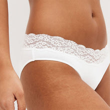 Load image into Gallery viewer, White/Pink/Green High Leg Cotton and Lace Knickers 4 Pack