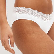 Load image into Gallery viewer, White/Pink/Green High Leg Cotton and Lace Knickers 4 Pack