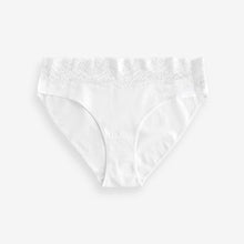 Load image into Gallery viewer, White/Pink/Green High Leg Cotton and Lace Knickers 4 Pack