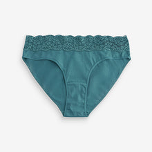 Load image into Gallery viewer, White/Pink/Green High Leg Cotton and Lace Knickers 4 Pack