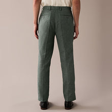 Load image into Gallery viewer, Green Linen Blend Tailored Fit Suit Trousers