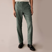 Load image into Gallery viewer, Green Linen Blend Tailored Fit Suit Trousers