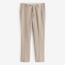 Load image into Gallery viewer, Stone Linen Blend Tailored Fit Suit Trousers