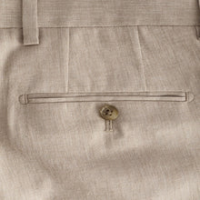 Load image into Gallery viewer, Stone Linen Blend Tailored Fit Suit Trousers
