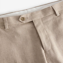 Load image into Gallery viewer, Stone Linen Blend Tailored Fit Suit Trousers