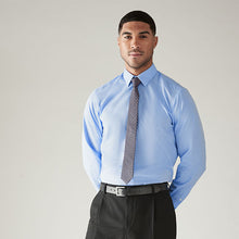 Load image into Gallery viewer, White/Blue Regular Fit Shirt And Tie Set 2 Pack