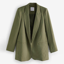 Load image into Gallery viewer, Khaki Green Relaxed Fit Edge to Edge Blazer
