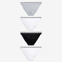 Load image into Gallery viewer, Monochrome Hight Leg Cotton Rich Logo Knickers 4 Pack