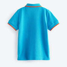 Load image into Gallery viewer, Turquoise Blue Short Sleeve Polo Shirt