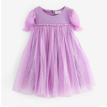 Load image into Gallery viewer, Lilac Purple Mesh Party Dress (3mths-5-6yrs)