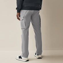 Load image into Gallery viewer, Grey Slim Lightweight Stretch Cargo Utility Trousers