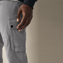 Load image into Gallery viewer, Grey Slim Lightweight Stretch Cargo Utility Trousers