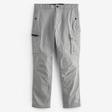 Load image into Gallery viewer, Grey Slim Lightweight Stretch Cargo Utility Trousers