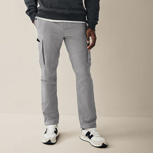 Load image into Gallery viewer, Grey Slim Lightweight Stretch Cargo Utility Trousers