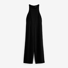 Load image into Gallery viewer, Black Sleeveless Wide Leg Crepe Jumpsuit