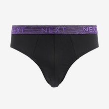 Load image into Gallery viewer, Black Marl Waistband 4 pack Cotton Rich Briefs