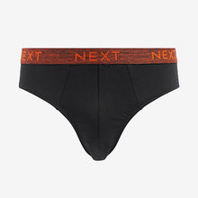Load image into Gallery viewer, Black Marl Waistband 4 pack Cotton Rich Briefs