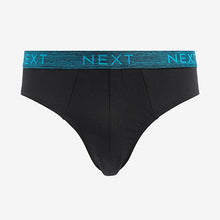 Load image into Gallery viewer, Black Marl Waistband 4 pack Cotton Rich Briefs