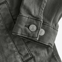 Load image into Gallery viewer, Smoke Grey Denim Trucker Jacket