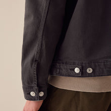Load image into Gallery viewer, Smoke Grey Denim Trucker Jacket