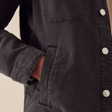 Load image into Gallery viewer, Smoke Grey Denim Trucker Jacket