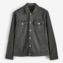 Load image into Gallery viewer, Smoke Grey Denim Trucker Jacket