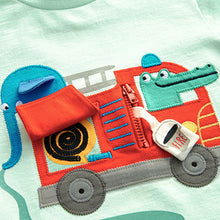 Load image into Gallery viewer, Mint Green Fire Engine Short Sleeve Interactive Character T-Shirt