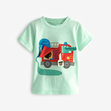 Load image into Gallery viewer, Mint Green Fire Engine Short Sleeve Interactive Character T-Shirt
