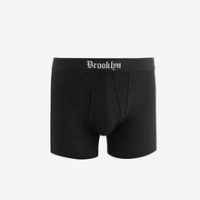 Load image into Gallery viewer, Black City Names Waistband 4 pack A-Front Boxers
