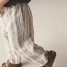Load image into Gallery viewer, Stripe Loose Fit Pull-On Linen Blend Trousers
