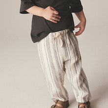 Load image into Gallery viewer, Stripe Loose Fit Pull-On Linen Blend Trousers
