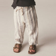 Load image into Gallery viewer, Stripe Loose Fit Pull-On Linen Blend Trousers