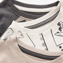 Load image into Gallery viewer, Neutral/Black Dinosaur Long Sleeve 3 Pack Pyjamas Set (9mths-6yrs)