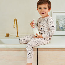 Load image into Gallery viewer, Neutral/Black Dinosaur Long Sleeve 3 Pack Pyjamas Set (9mths-6yrs)