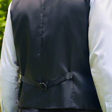 Load image into Gallery viewer, Blue Textured Wool Suit: Waistcoat