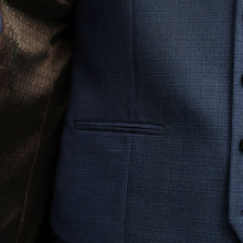 Load image into Gallery viewer, Blue Textured Wool Suit: Waistcoat