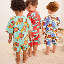 Load image into Gallery viewer, Bright Animal Short Sleeve 3 Pack Pyjama Set